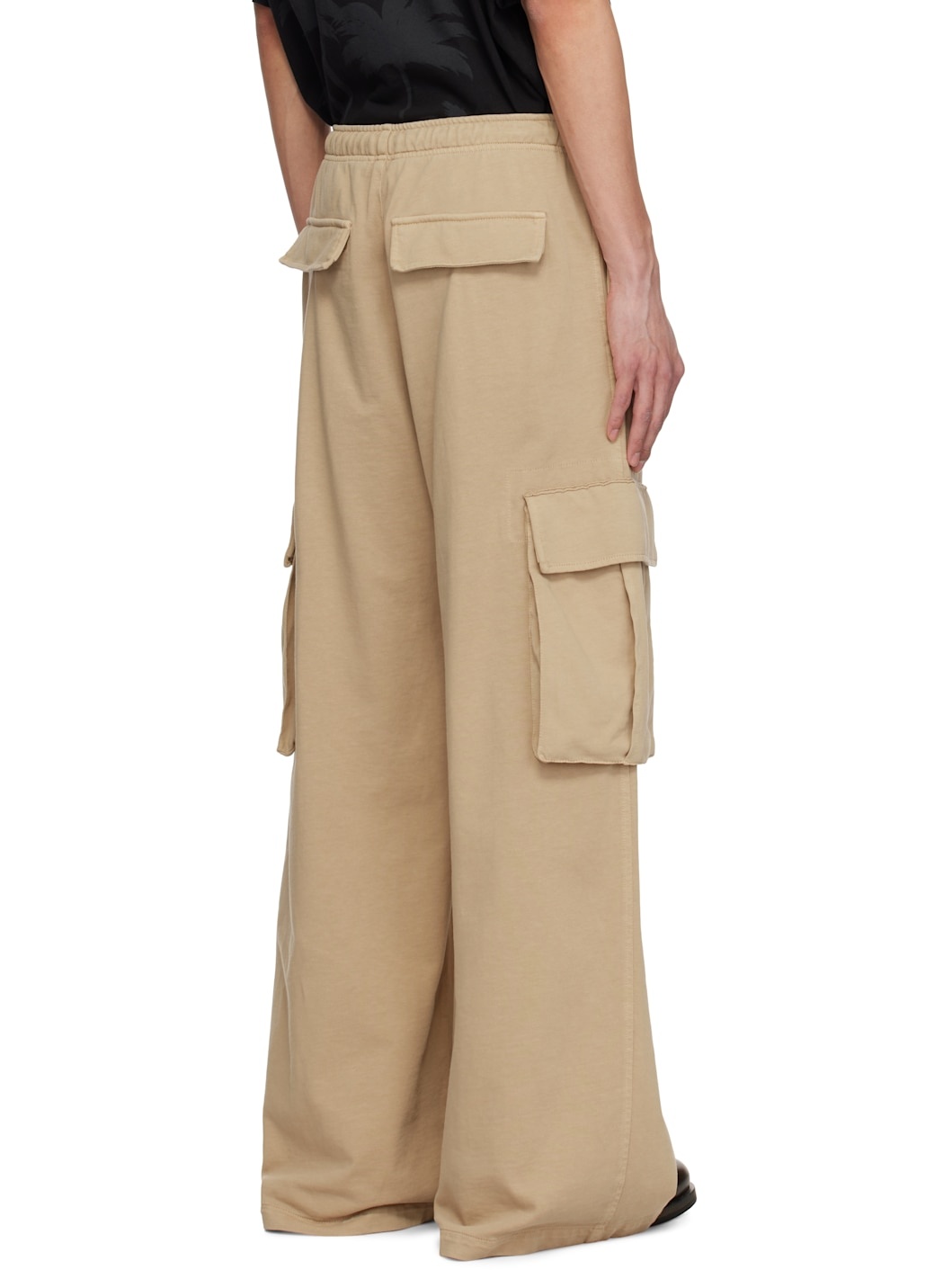 Tan French Terry Cargo Pants - 3