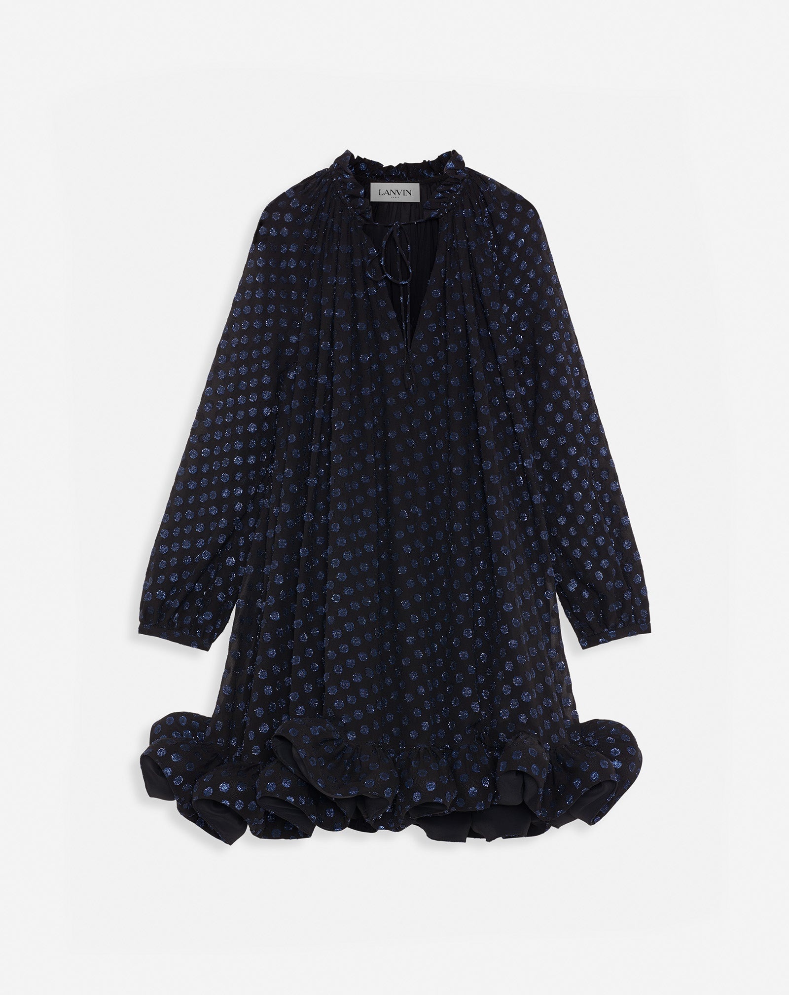 FLARED DRESS WITH LONG SLEEVES - 1