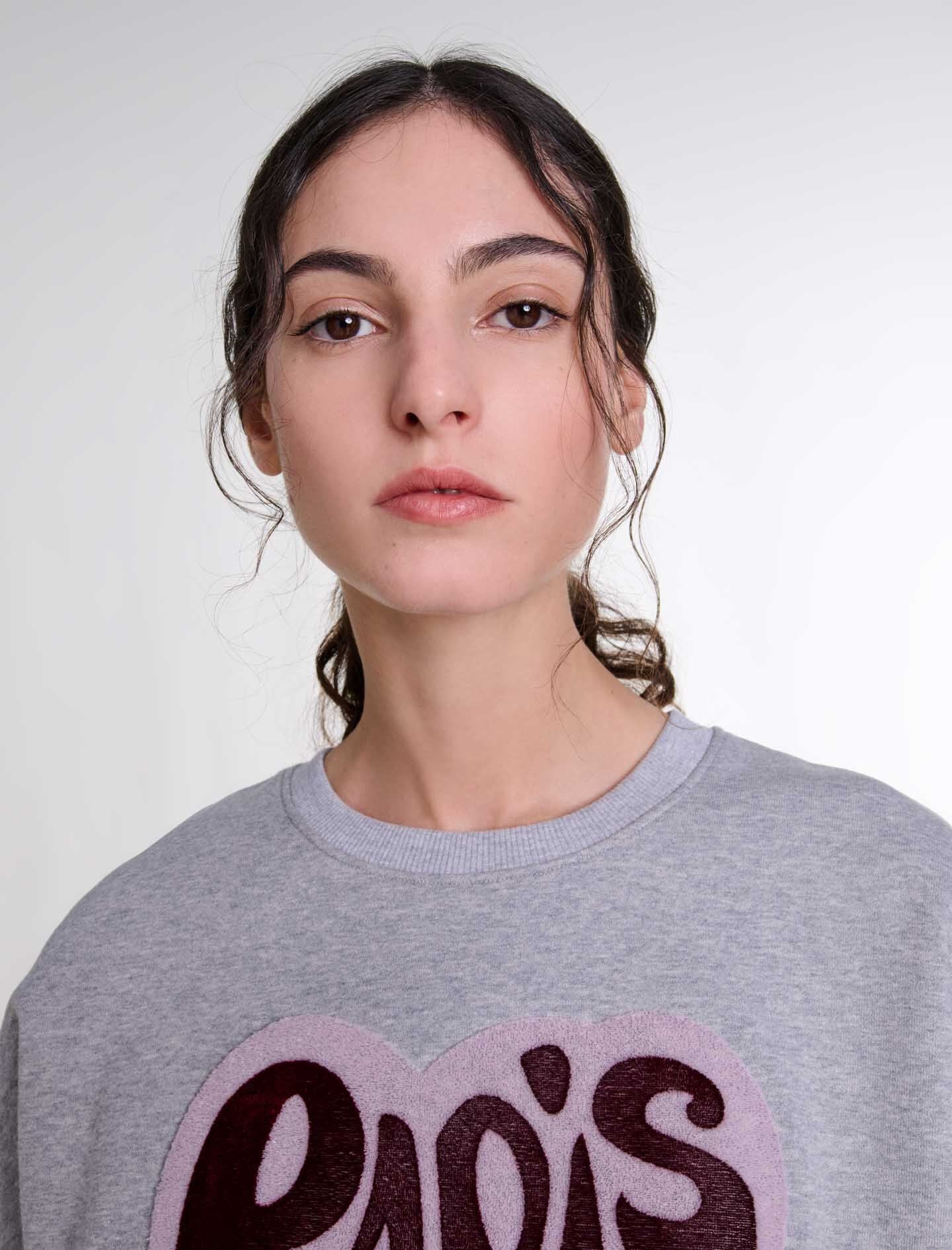Paris heart patch sweatshirt - 6