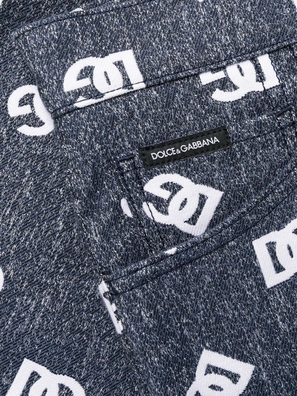 slim-cut monogram-print jeans - 6