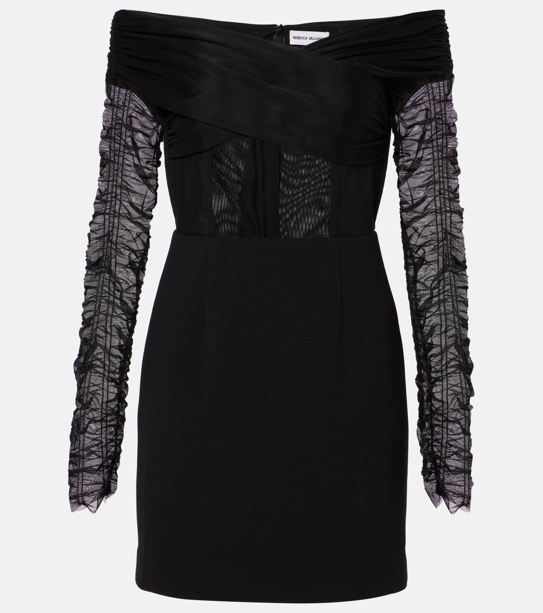 Astra crêpe and mesh minidress - 1