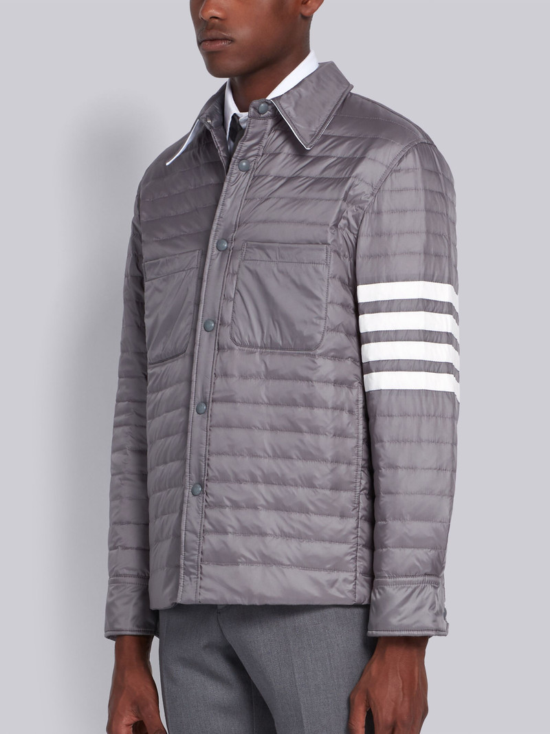 Thom Browne Medium Grey Down Fill 4-Bar Shirt Jacket outlook