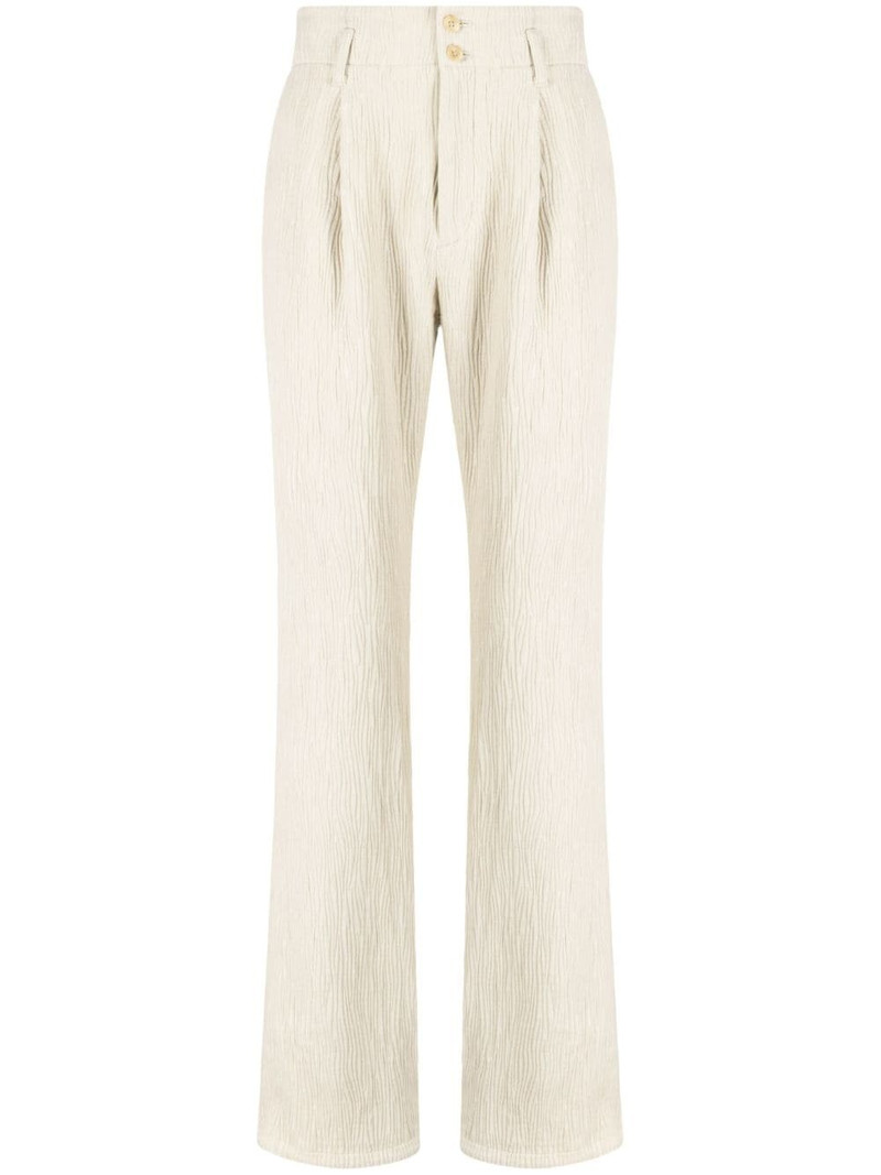 textured straight-leg trousers 1