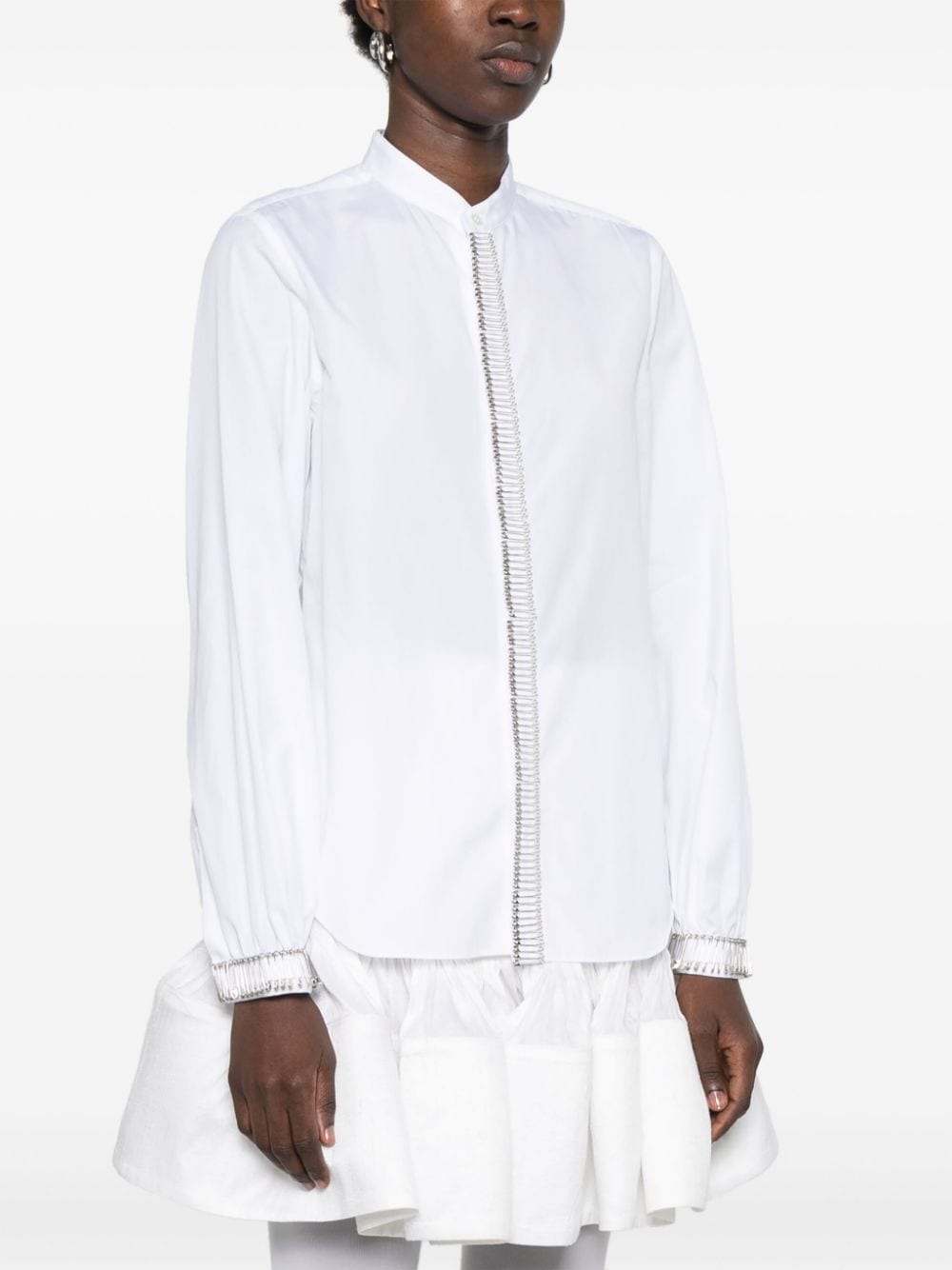 safety-pin embellished shirt - 3