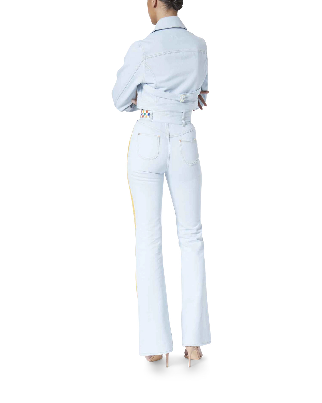 Rainbow Cropped Denim Jacket - 3