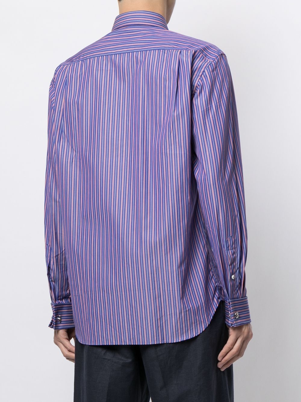 vertical stripe-print shirt - 4