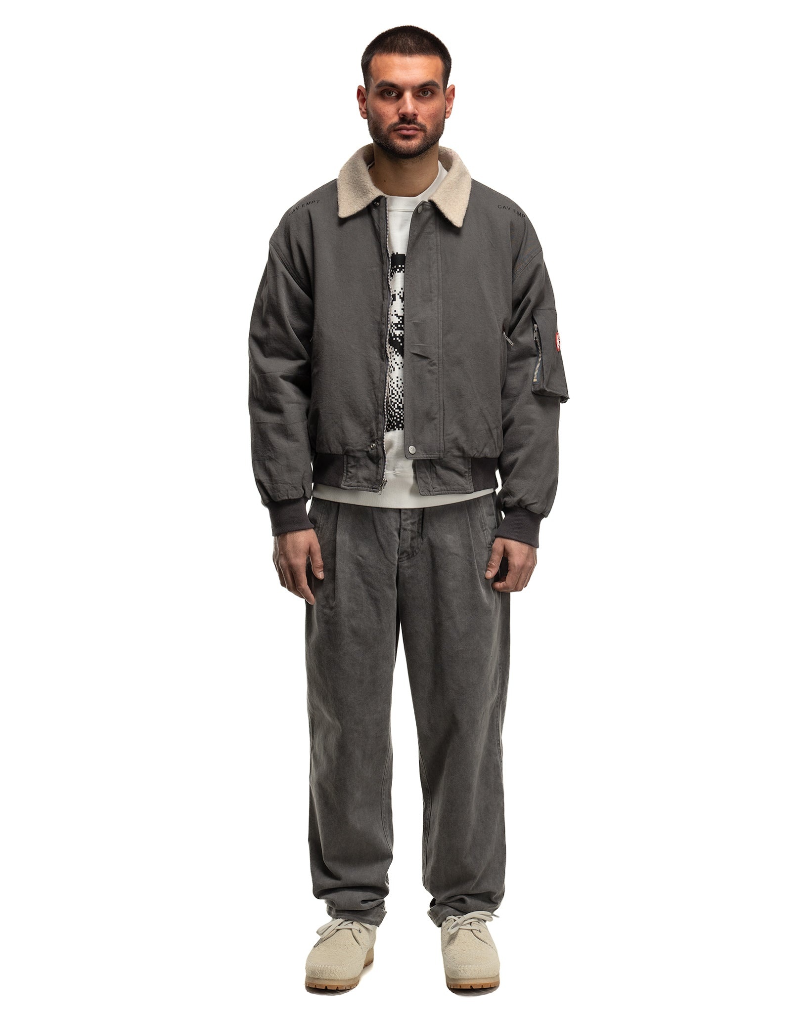 Cav Empt Wool Boa Inner Zip Jacket Charcoal | slamjam