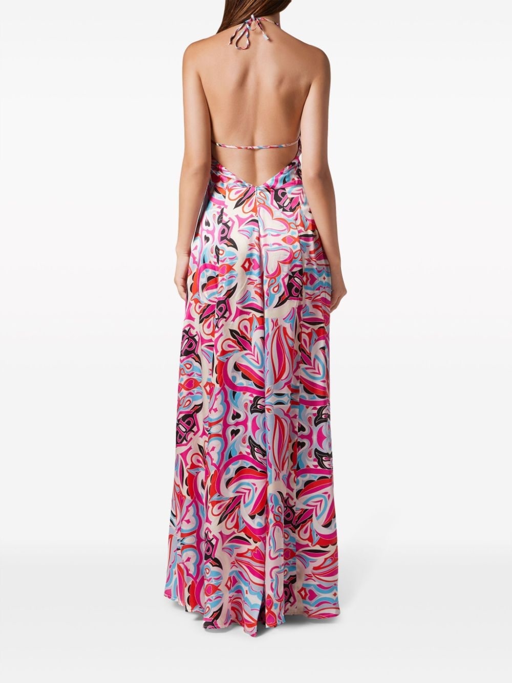 abstract-print V-neck maxi dress - 4