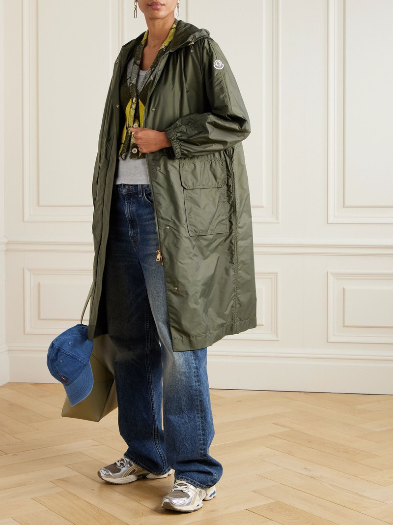 Moncler Hiengos shell hooded coat Dark green outlook