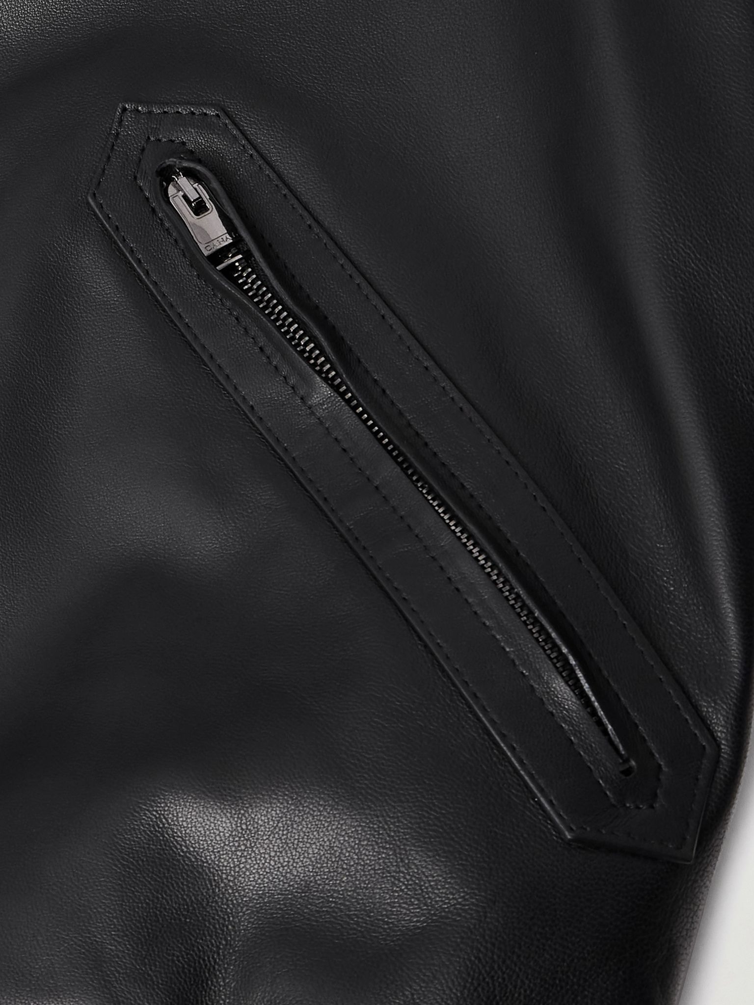 Reversible Leather and Shell Bomber Jacket Black - 6