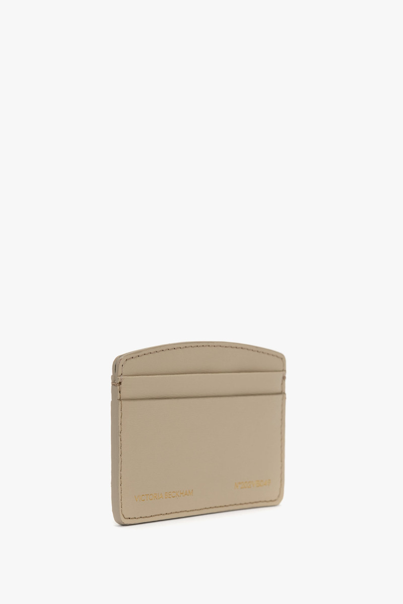 Victoria Beckham Victoria Card Holder In Taupe Grained Leather outlook