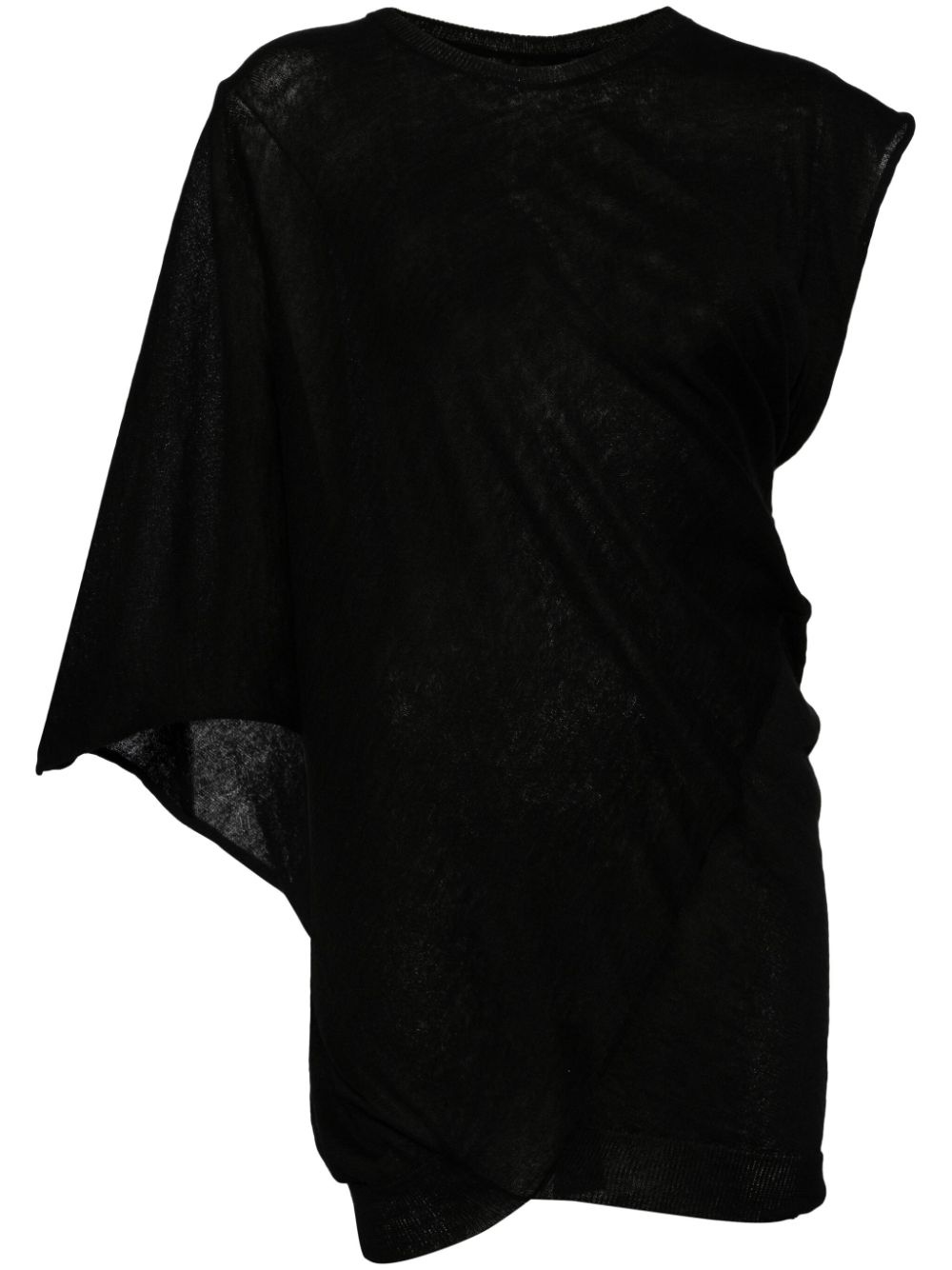 draped asymmetric knitted top - 1