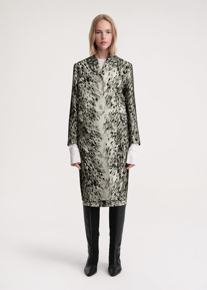 Petite fur-print coat grey - 2