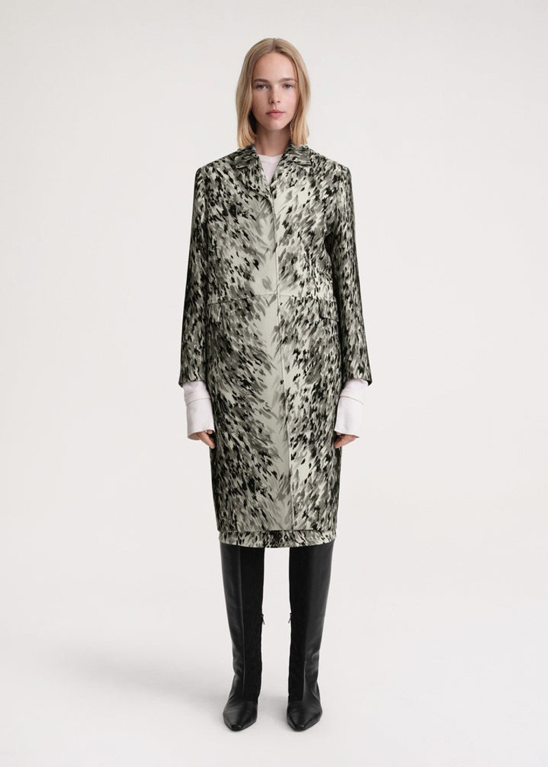 Totême Petite fur-print coat grey outlook