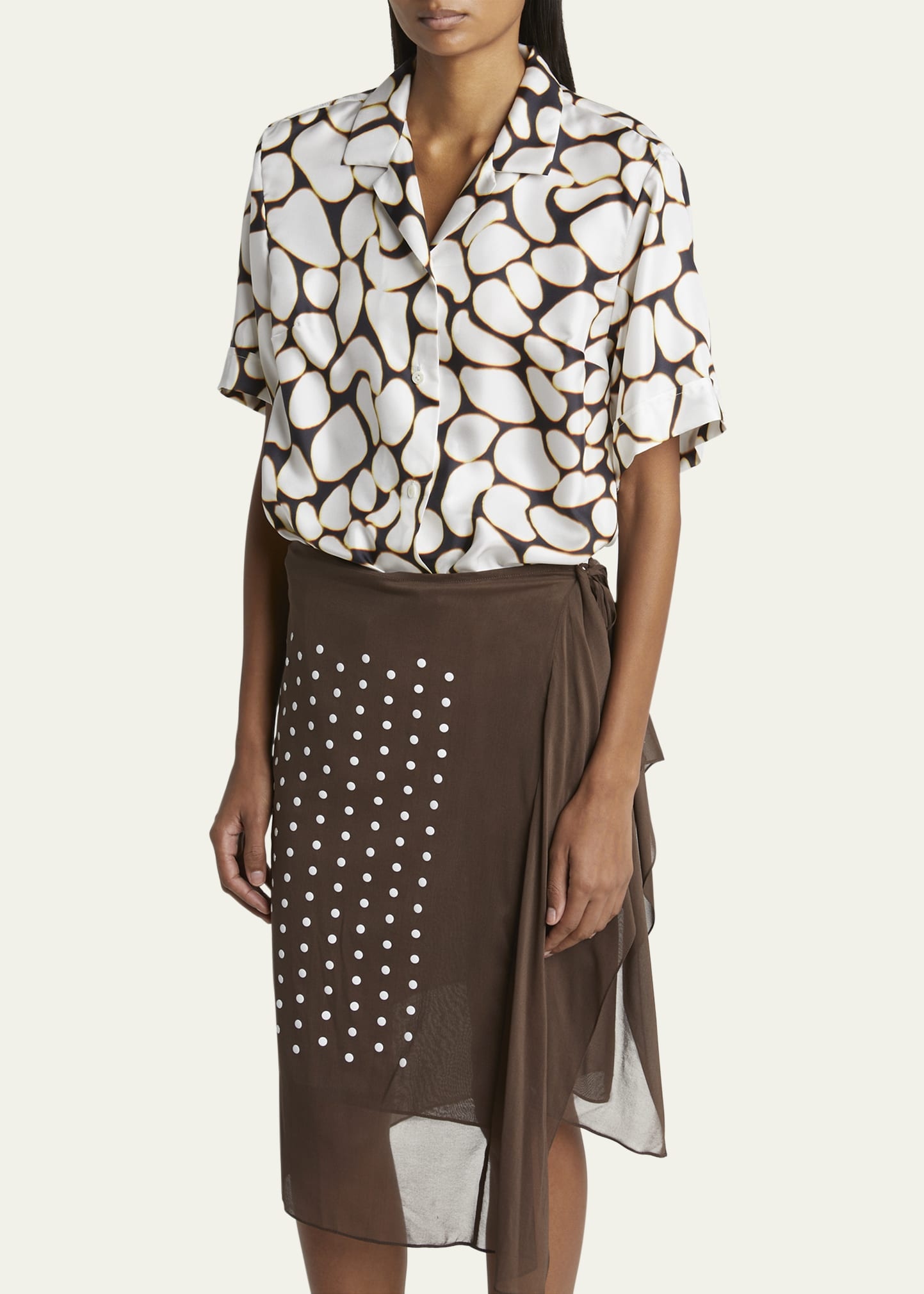 Clive Printed Button Down Silk Shirt - 4
