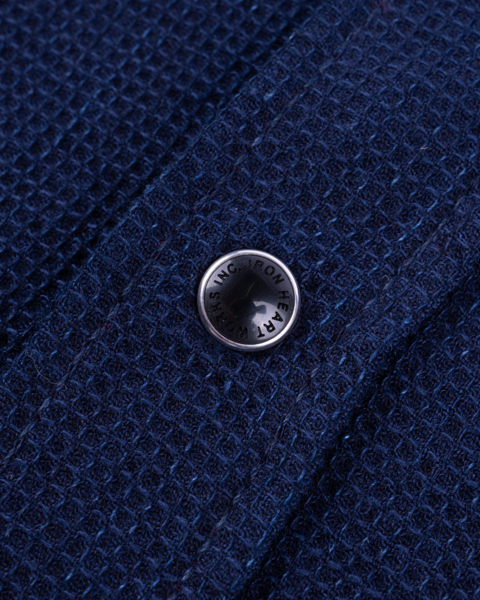 IHSH-413-IND 5oz Selvedge Dobby Cloth Western Shirt - Indigo - 15