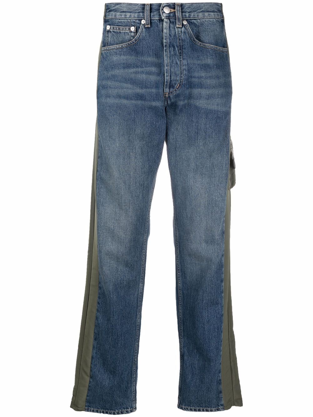 panelled straight-leg jeans - 1