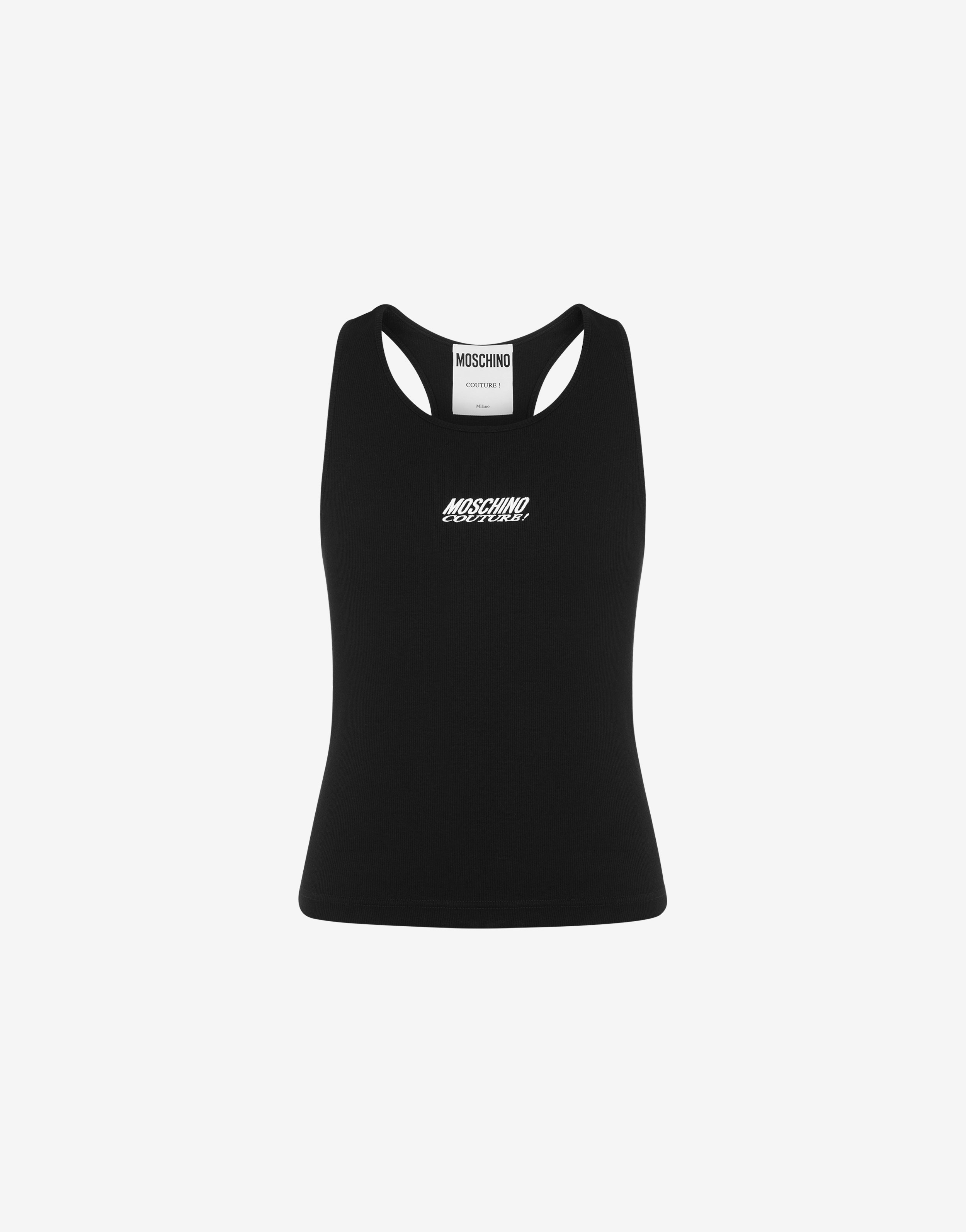 LOGO EMBROIDERY STRETCH COTTON TANK TOP - 1