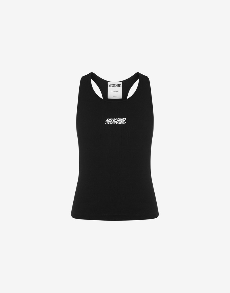 LOGO EMBROIDERY STRETCH COTTON TANK TOP 1