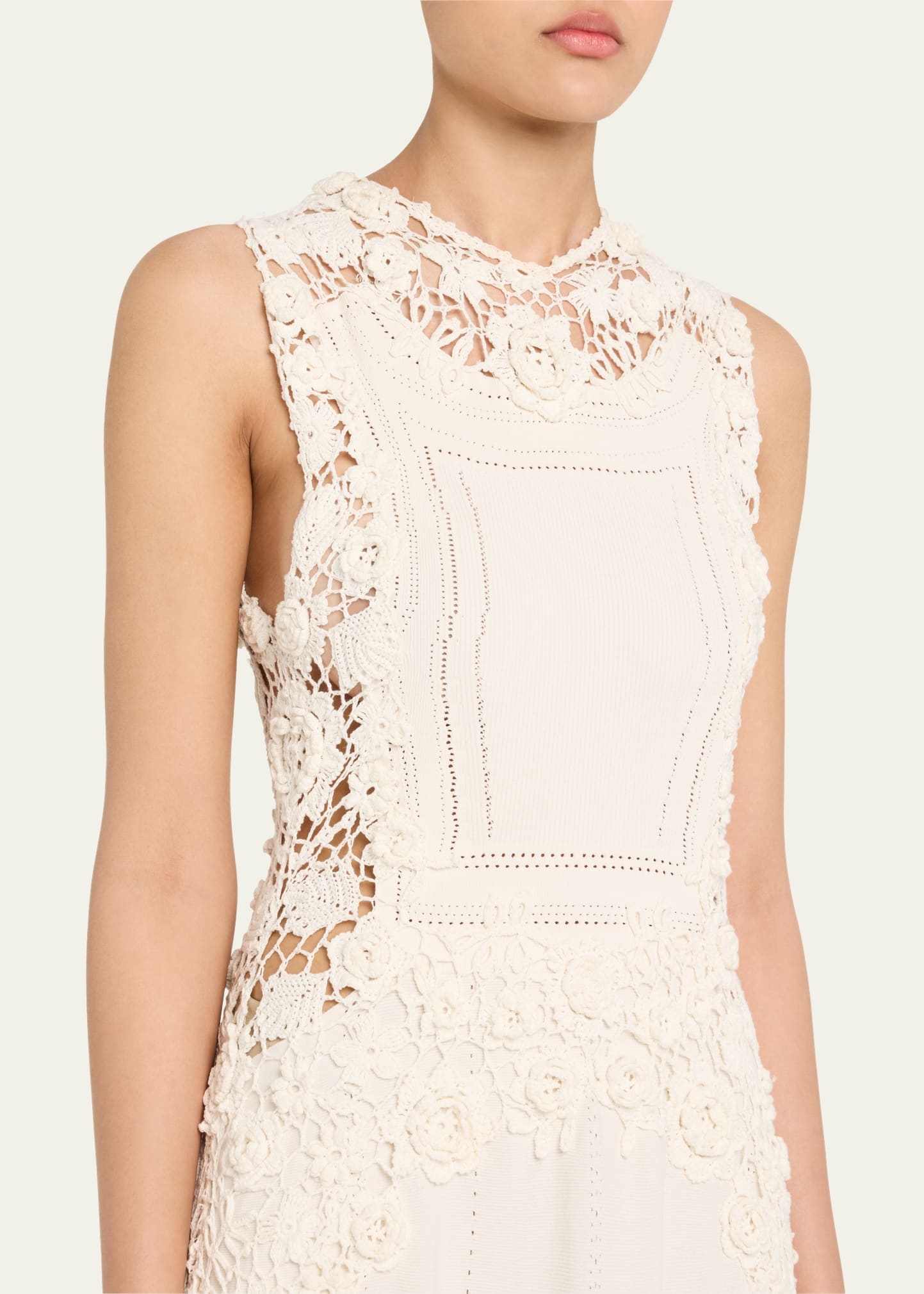 Genoveva Crochet Floral Knit Sleeveless Maxi Dress - 5