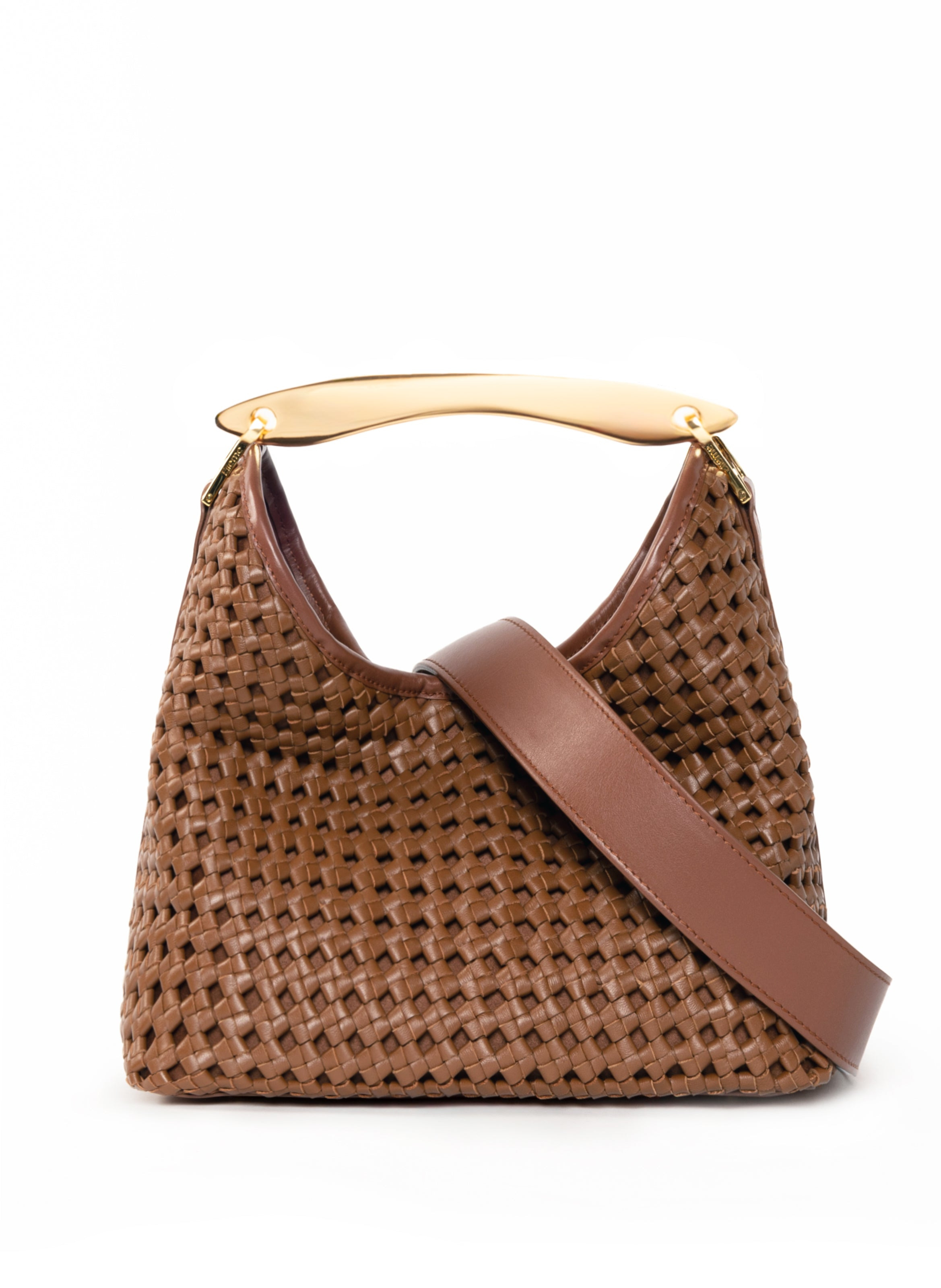 Boomerang Woven Leather Cognac - 4