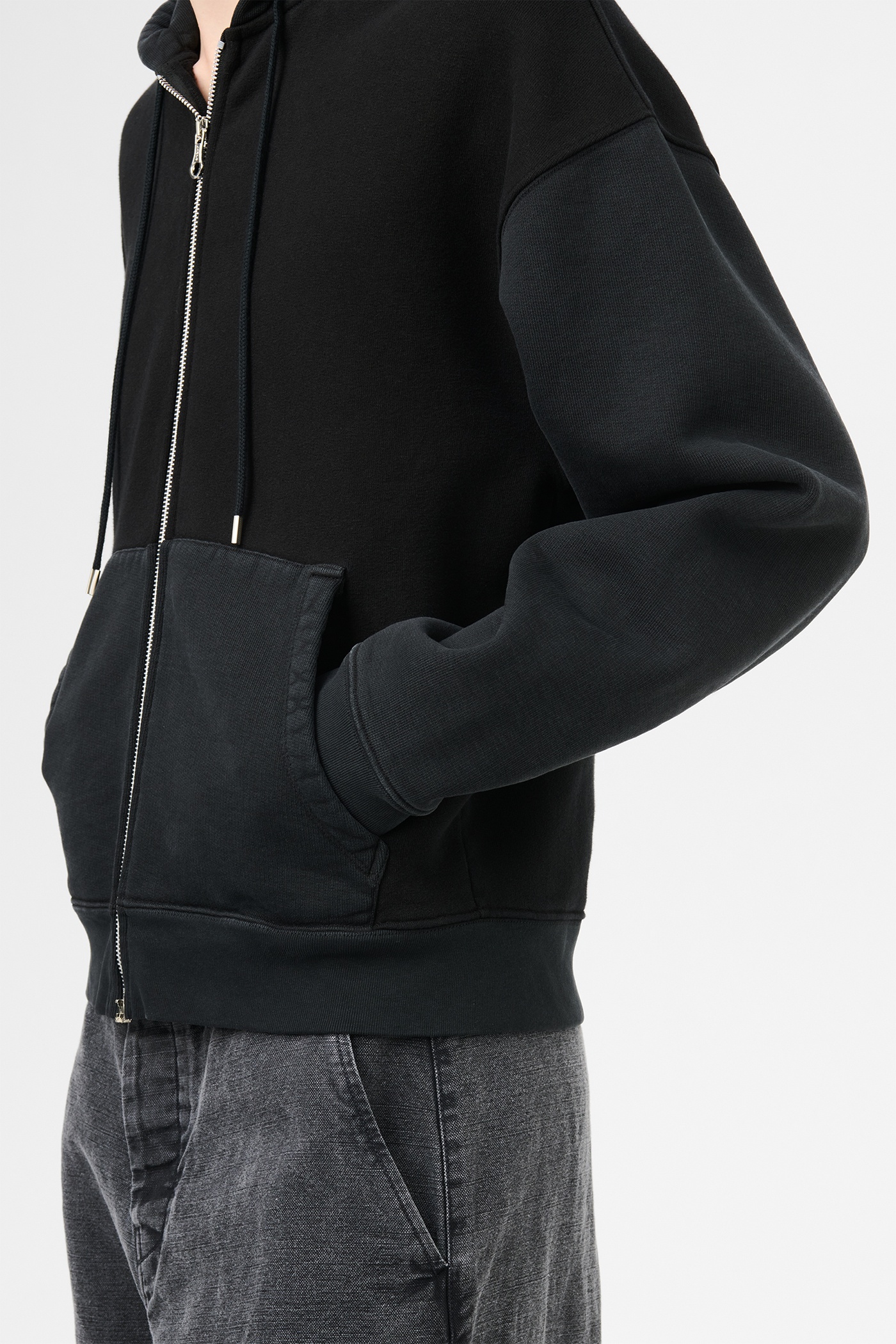 Rascal Hood Pigment Black Hefty Fleece - 5