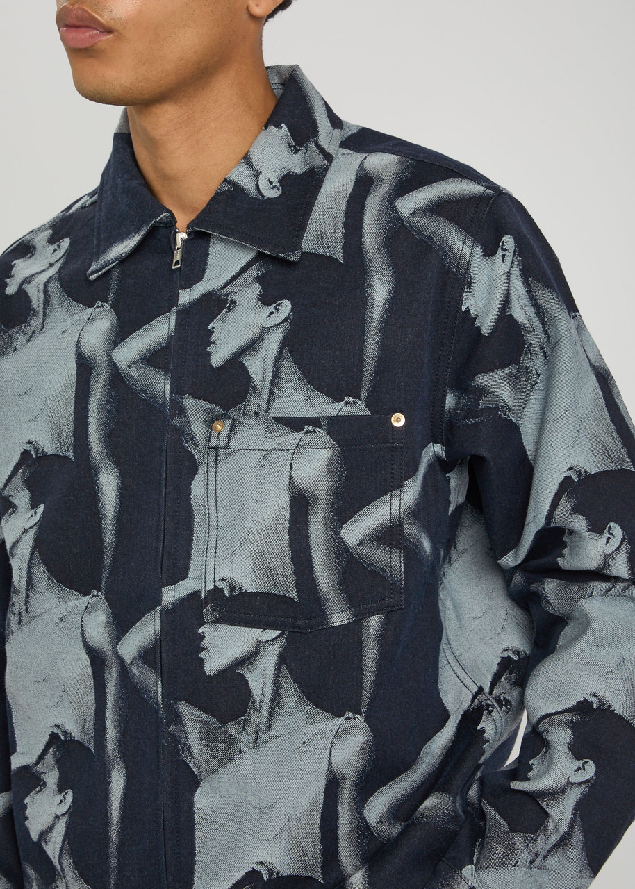 Wales Bonner Jet Jacquard Denim Jacket - 5