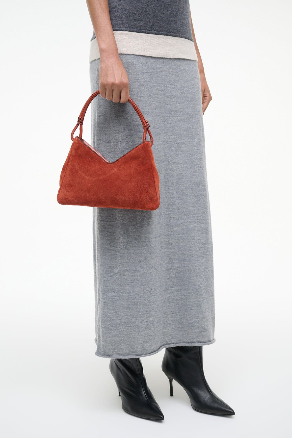 STAUD VALERIE SHOULDER BAG AUBURN SUEDE - 6