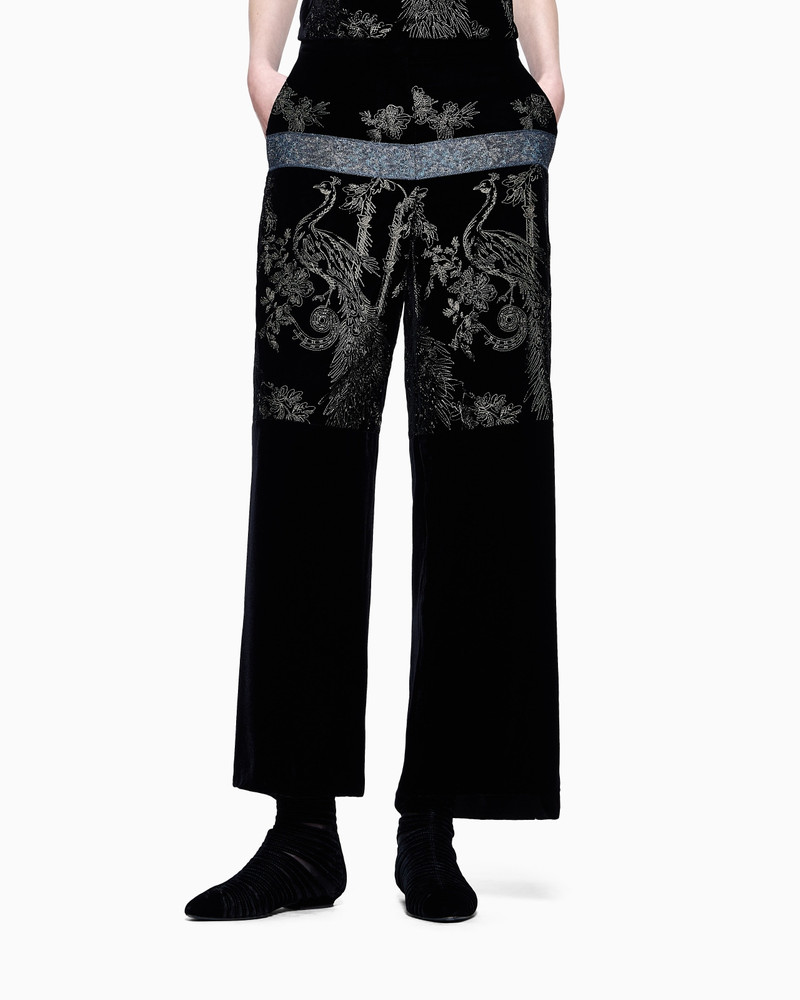 GIORGIO ARMANI EMBROIDERED VELVET TROUSERS outlook