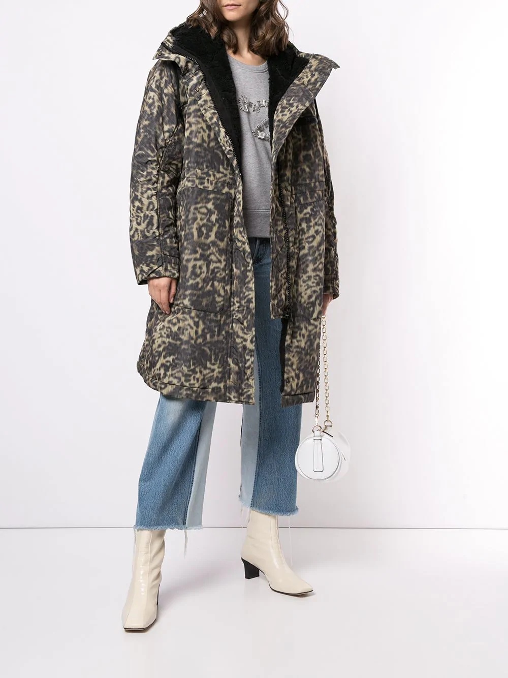 oversize leopard-print coat - 2