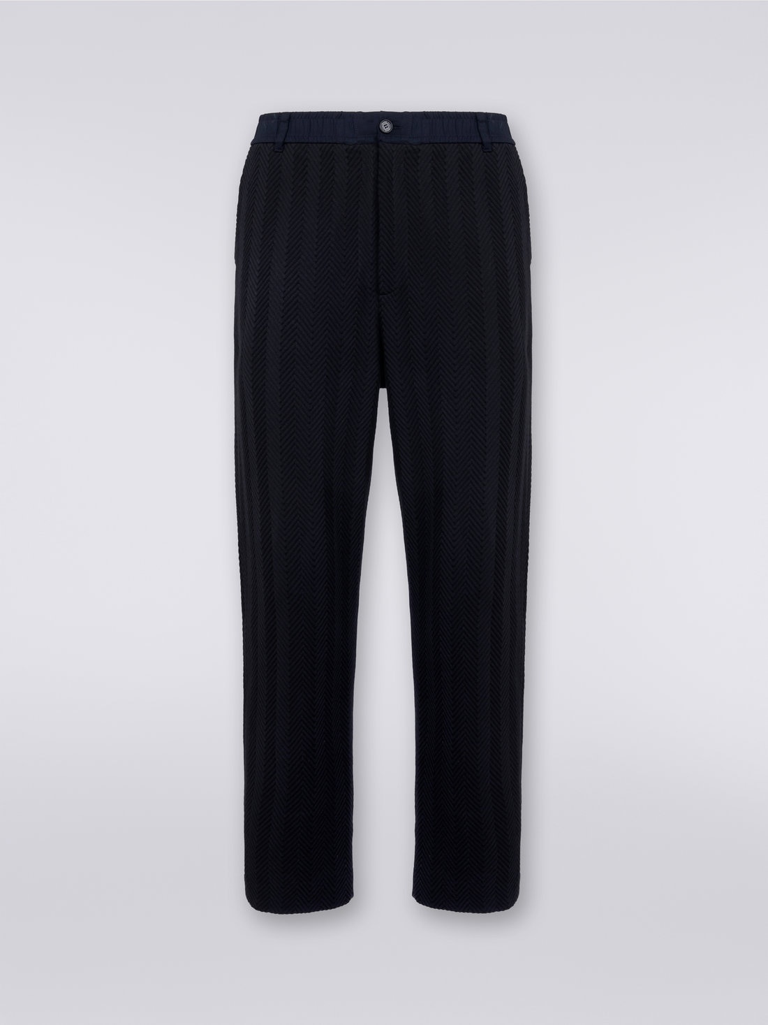 Classic cotton and viscose zigzag trousers - 1