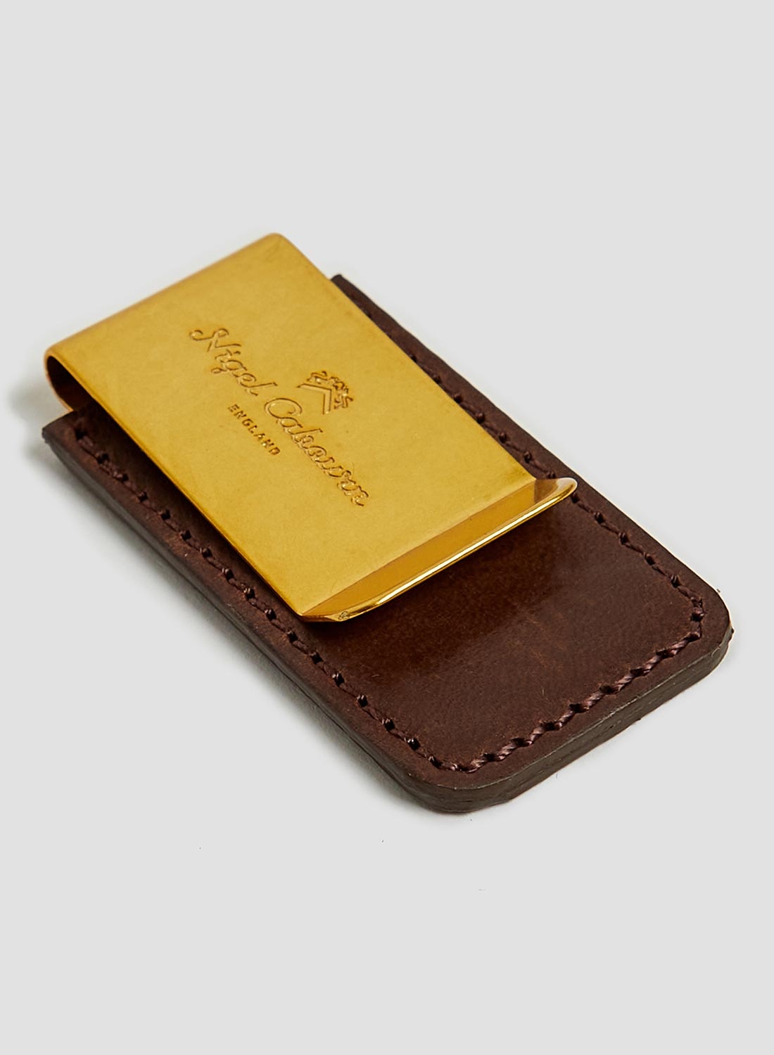 Money Clip in Dark Brown - 3