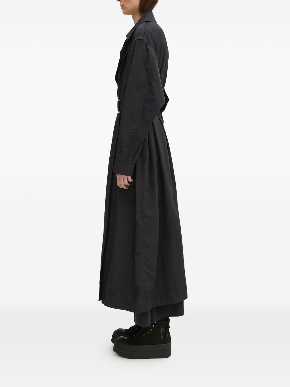 balloon-sleeve trench coat - 3