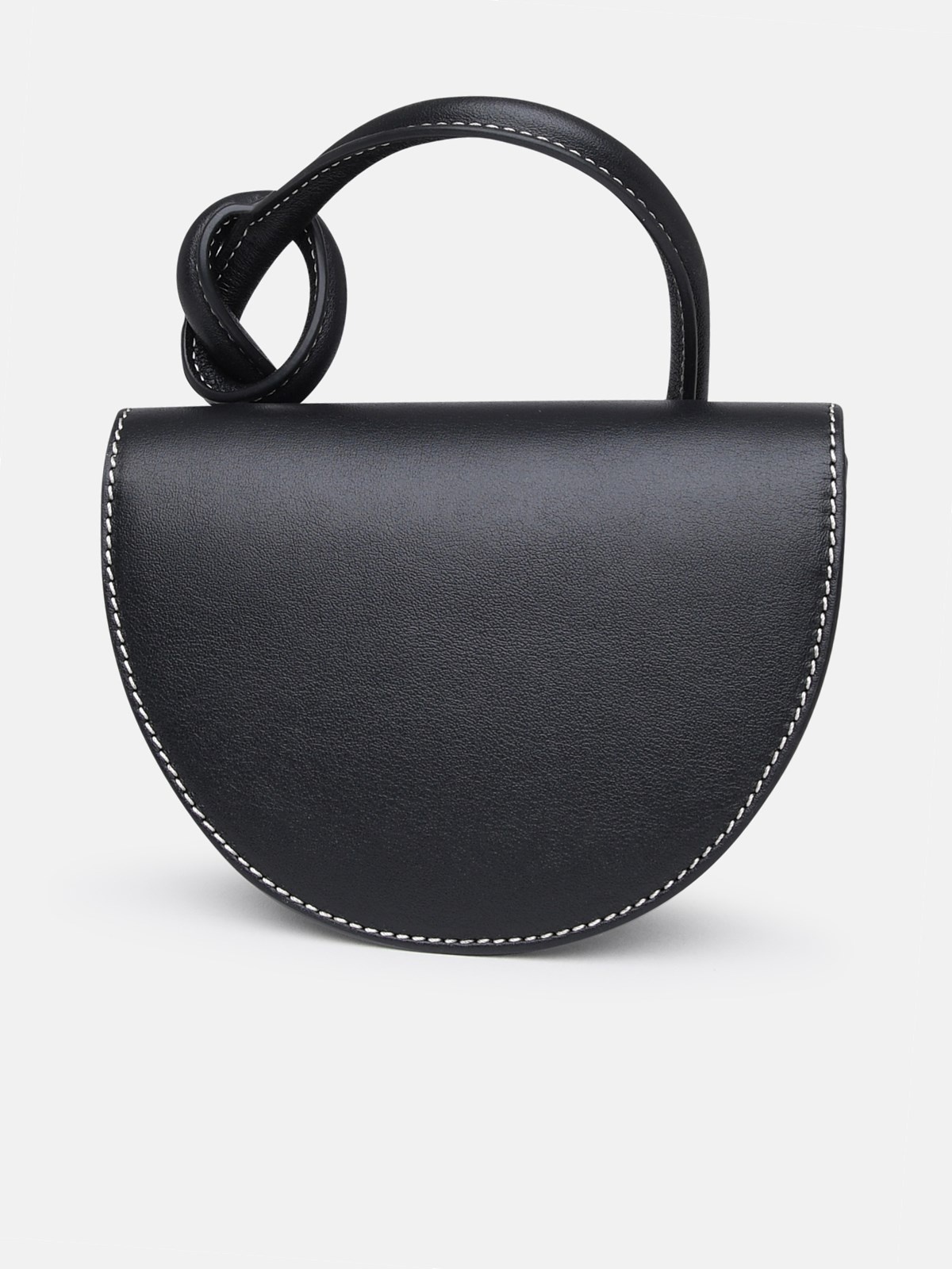 Black leather mini pretzel bag - 3