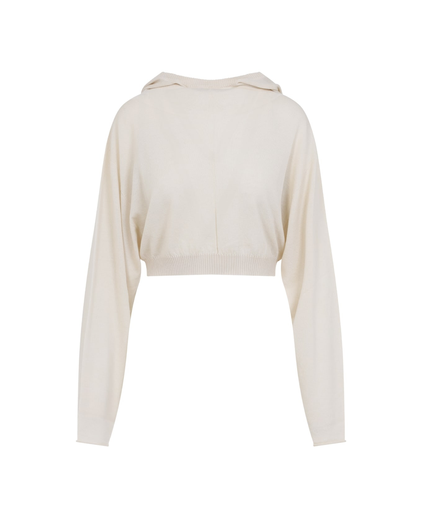 Cropped Hooded Tunic Pullover - 2
