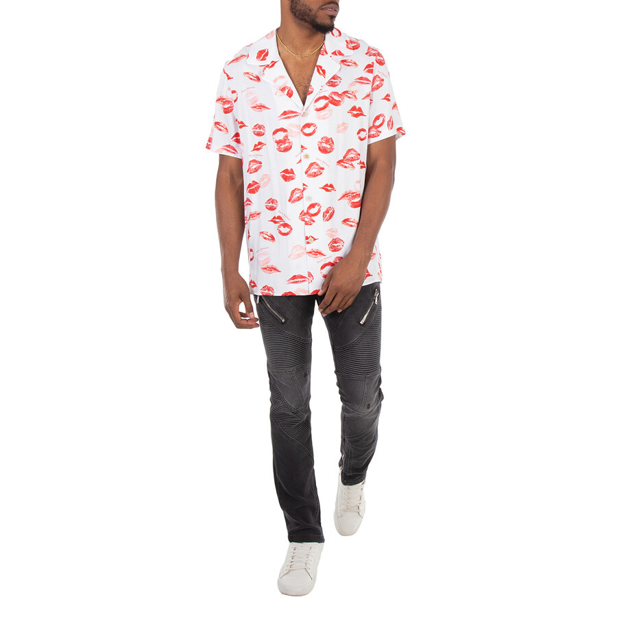 Balmain Twill Pyjama Shirt With Kiss Print - 6