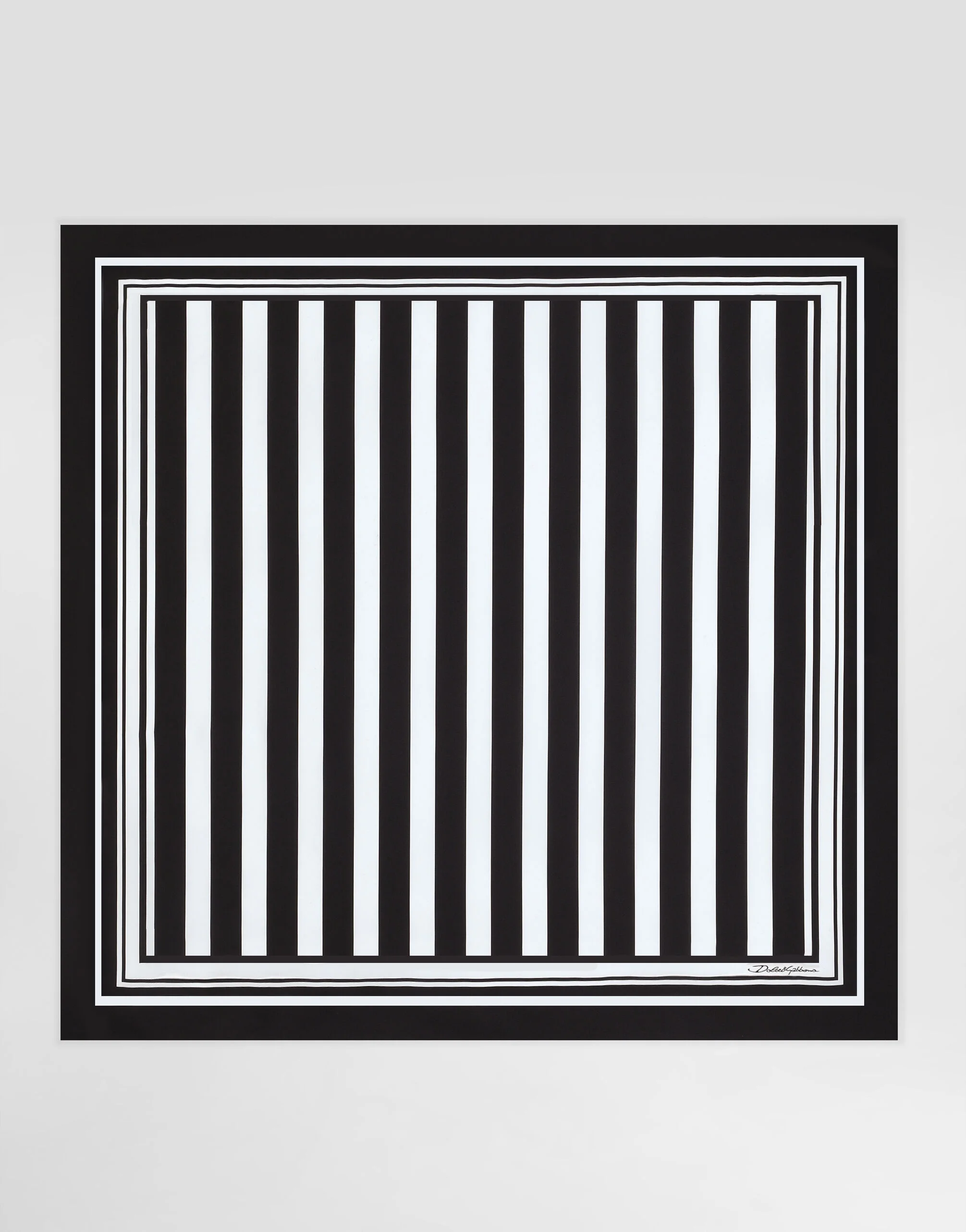 Striped-print silk twill foulard (90 x 90) - 1