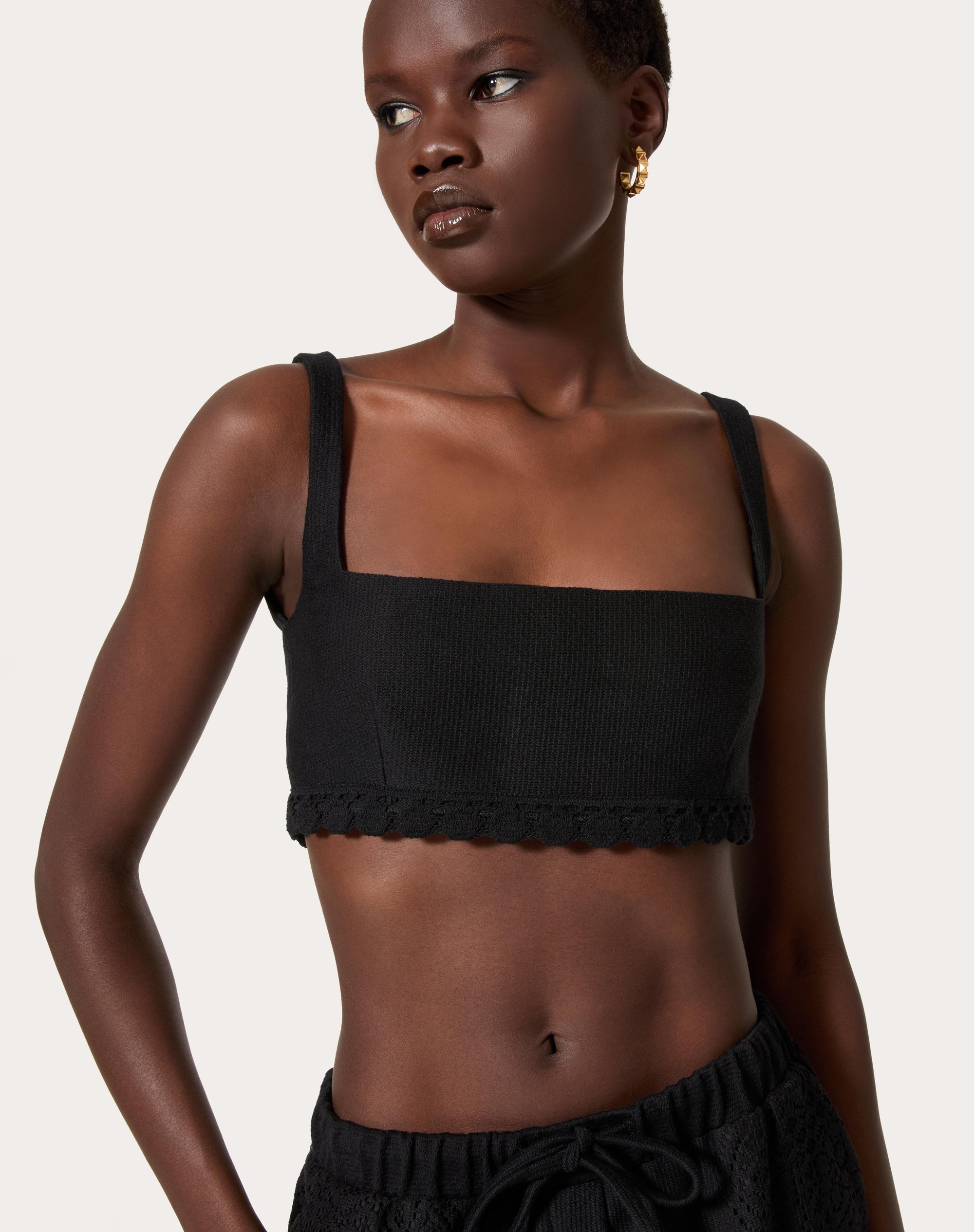 BRALETTE IN VALENTINO COTTON GUIPURE JARDIN PLAT - 5