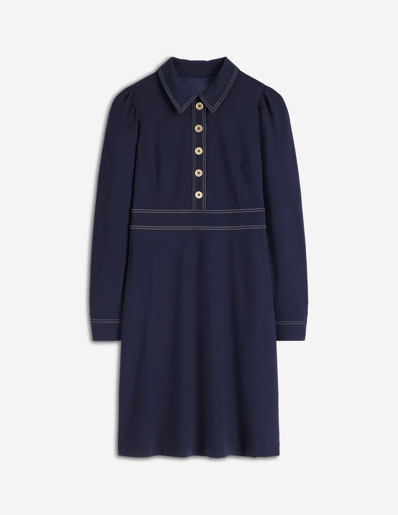 Nicolette Long Sleeve Dress-Navy 1