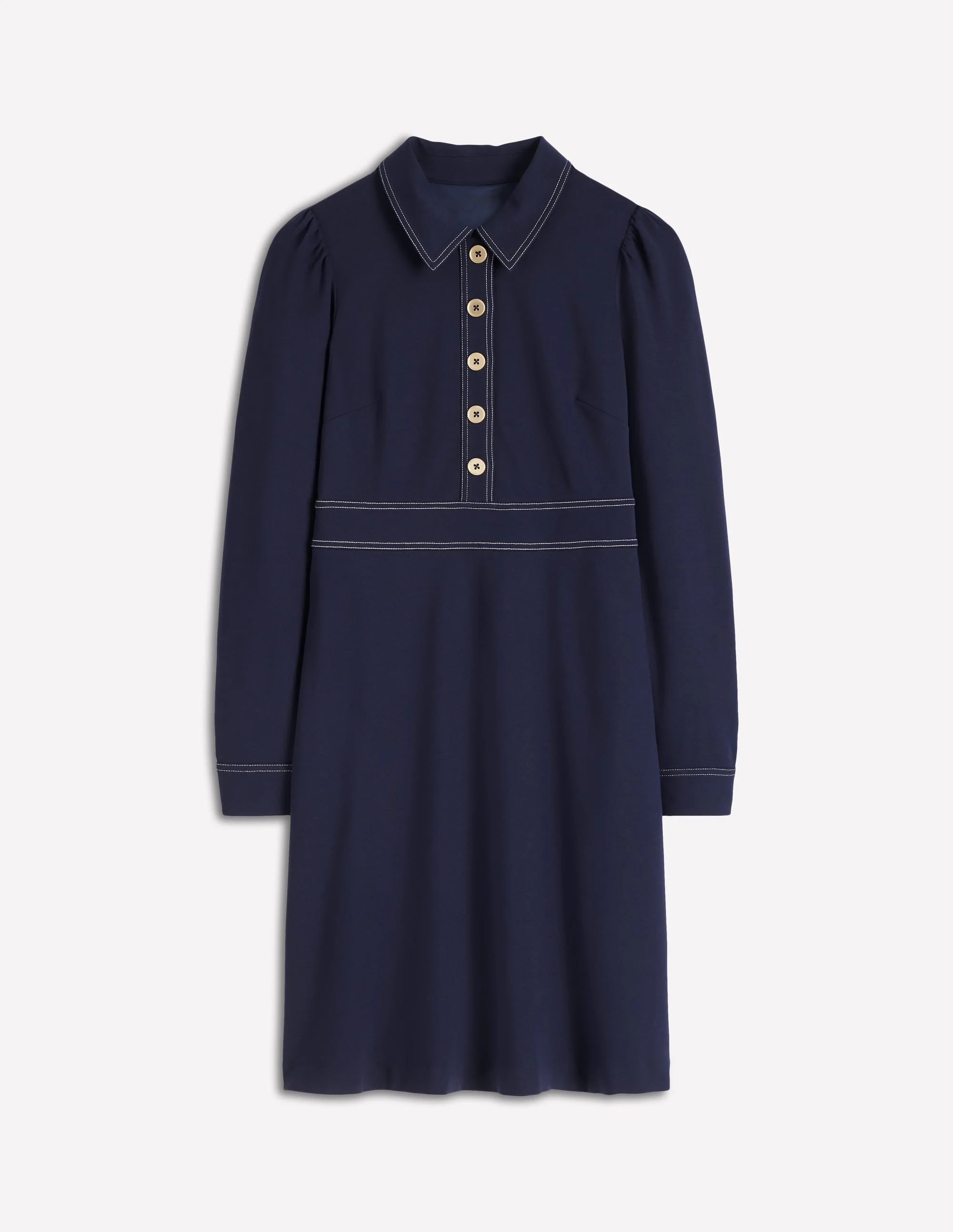 Nicolette Long Sleeve Dress-Navy - 1
