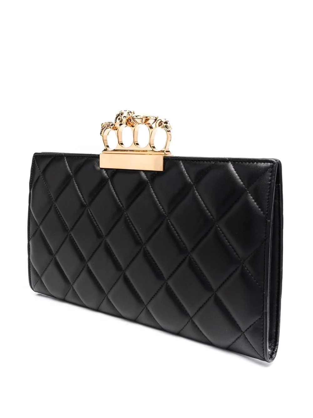 diamond quilted clutch bag - 3