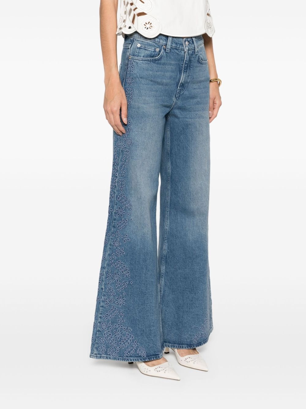 embroidered jeans - 3