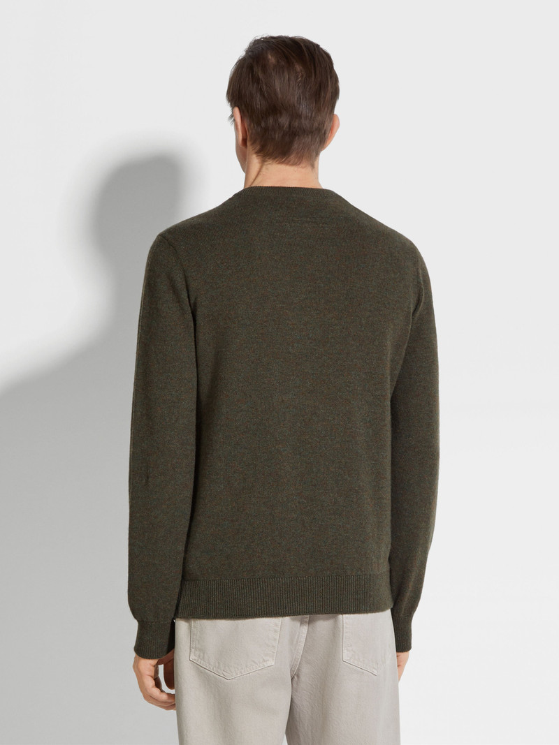 ARMY GREEN MULTIMÉLANGE OASI CASHMERE CREWNECK 5