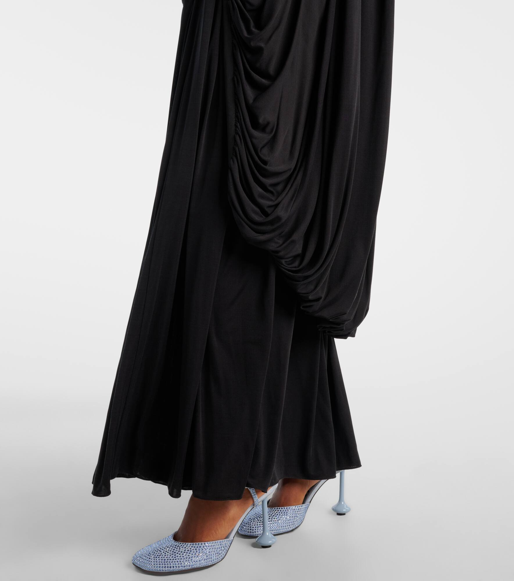 Embellished draped silk gown - 6