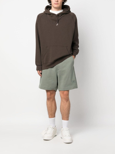 Y-3 logo-patch organic-cotton track shorts outlook