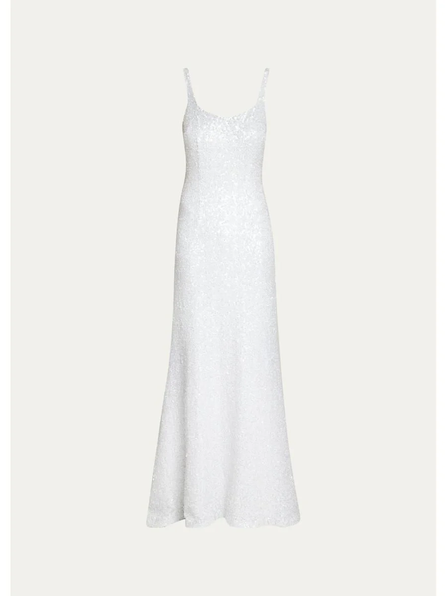 Sequined Column Gown - 1