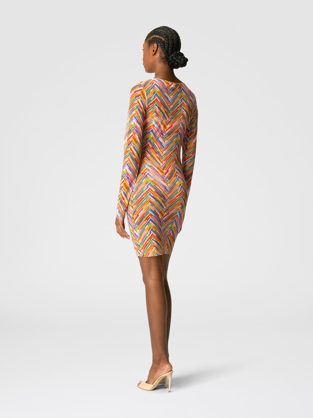 Long-sleeved dress in printed tulle - 3