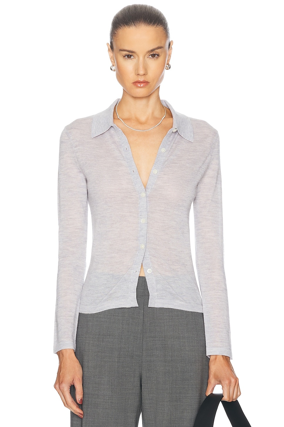 Long Sleeve Cashmere Shirt - 1