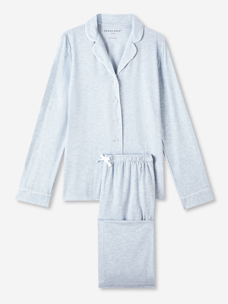Women's Pajamas Ethan Micro Modal Stretch Light Blue Marl - 1