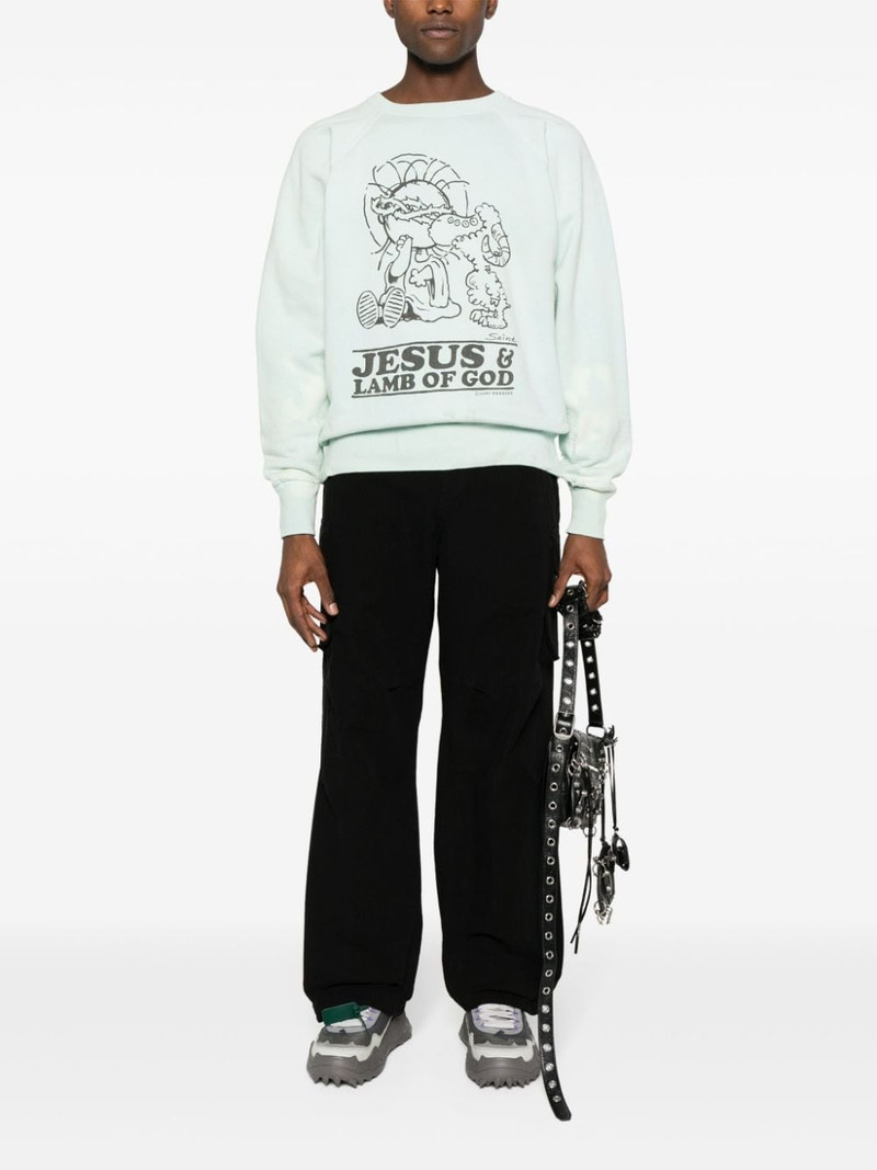 SAINT M×××××× slogan-print cotton sweatshirt outlook